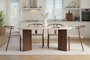 Nordure Mesa de Comedor Sablin en Travertino y Nogal Milán